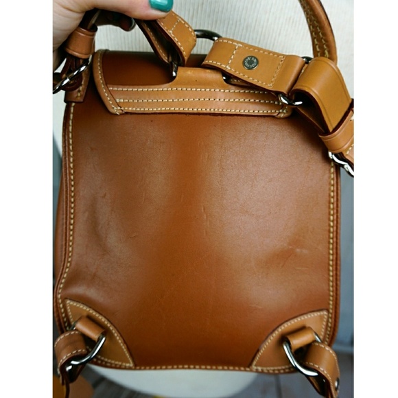 Vtg Dooney & Bourke Pristine Cognac Backpack - Picture 2 of 7